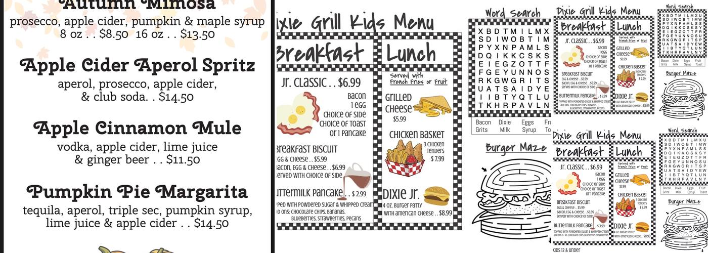 Dixie Grill Menu