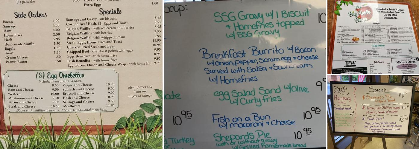 Big Apple Diner Menu