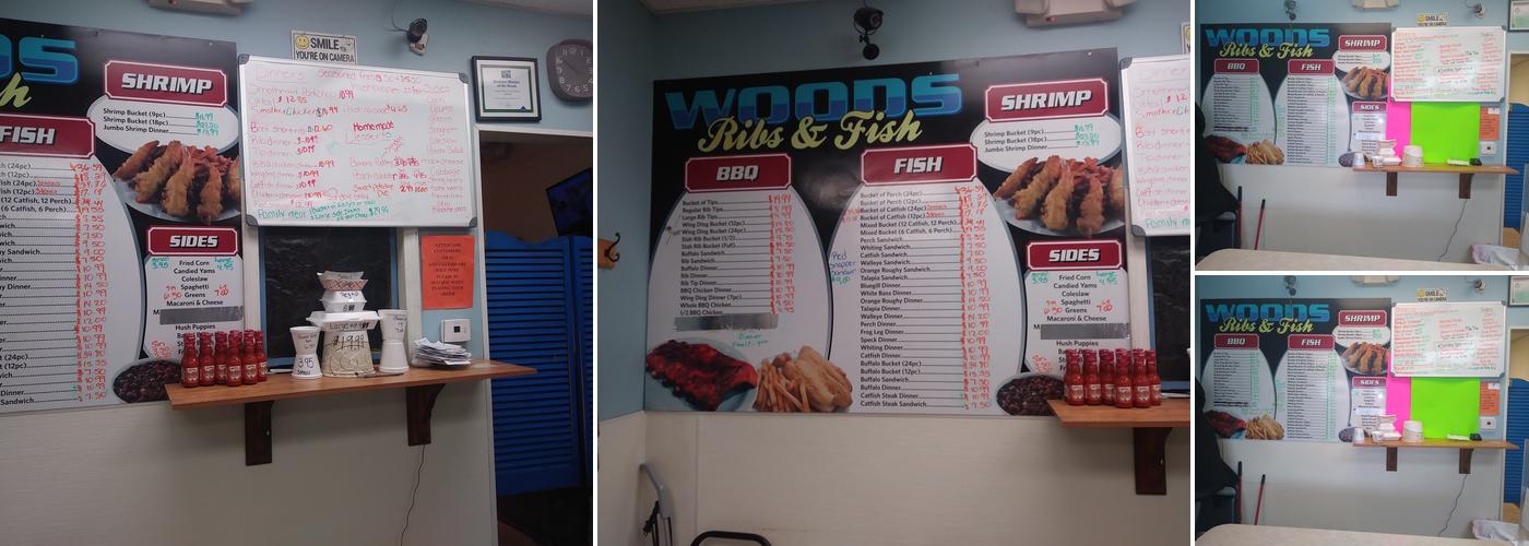 Wood's Ribs & Fish Menu