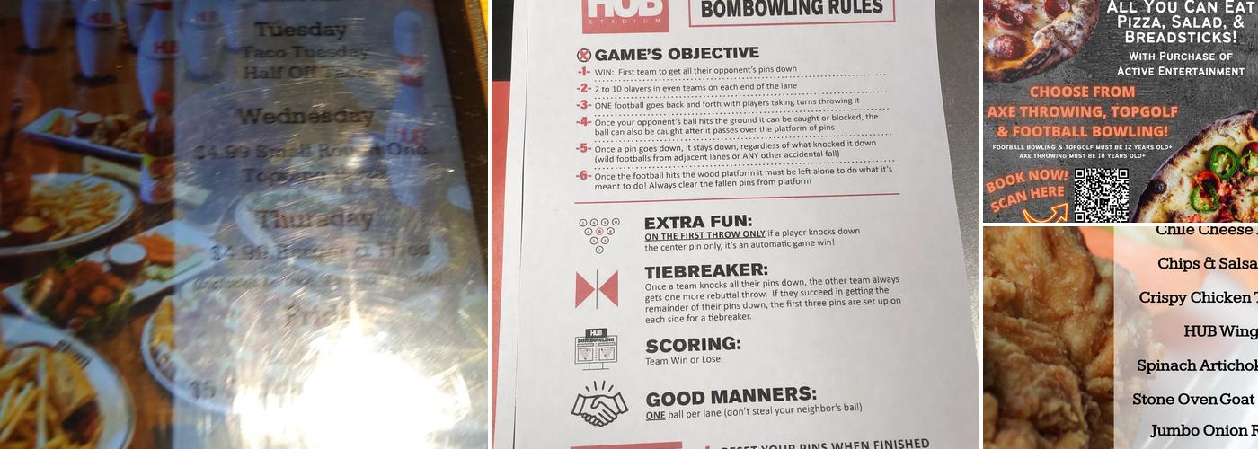 The HUB Stadium & Restaurant, Auburn Hills Menu