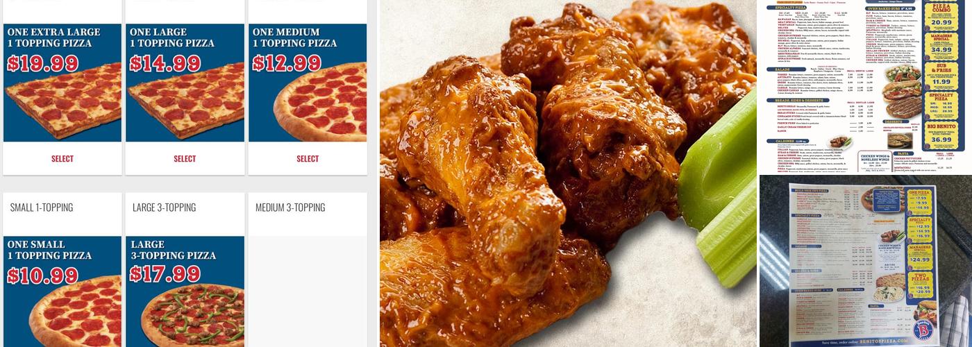 Benito's Pizza Menu