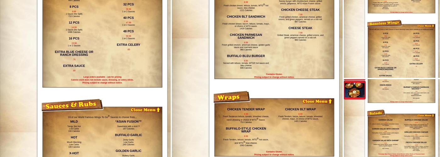 Wings To Go Menu