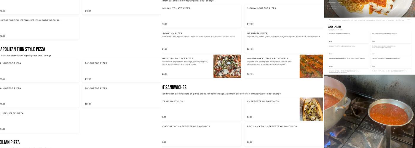 Montgomery Pizza Menu