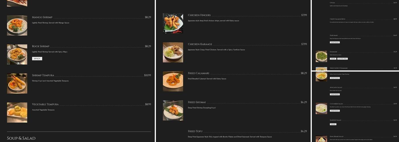 Bluefin Japanese Steakhouse & Sushi Menu