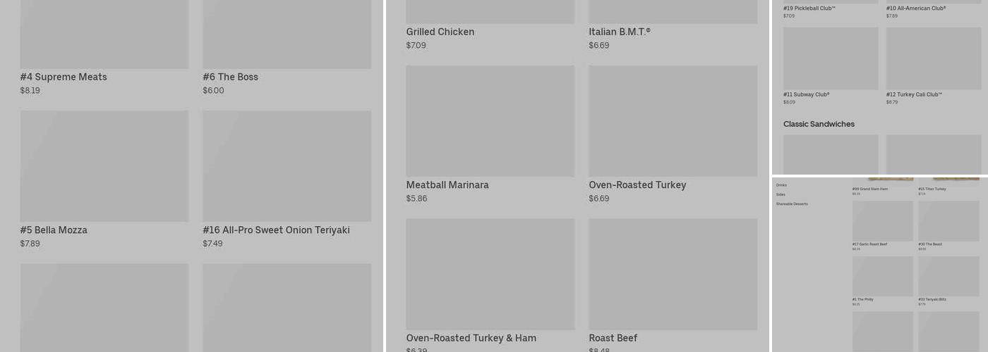 Subway Menu
