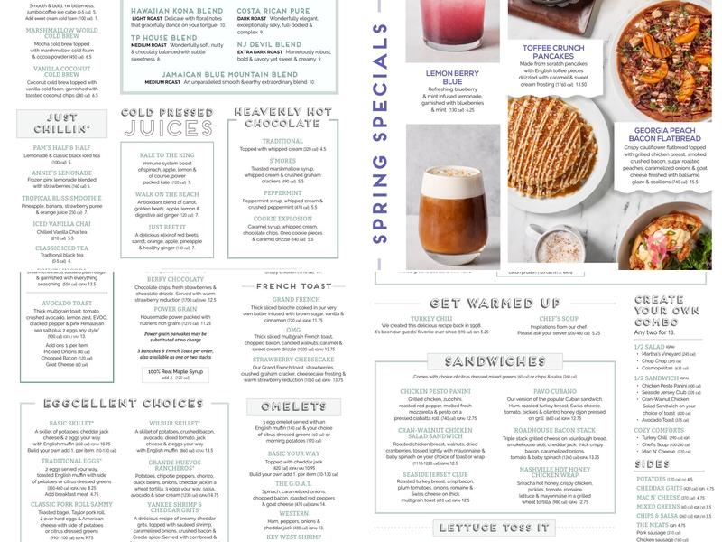 Turning Point of North Wales Menu