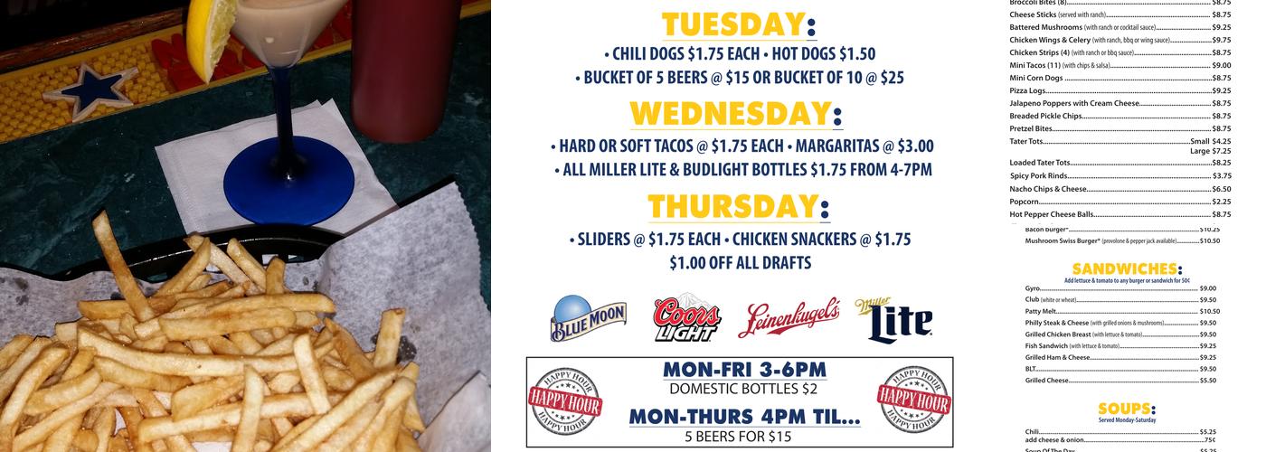 Don Larson's Bar Menu