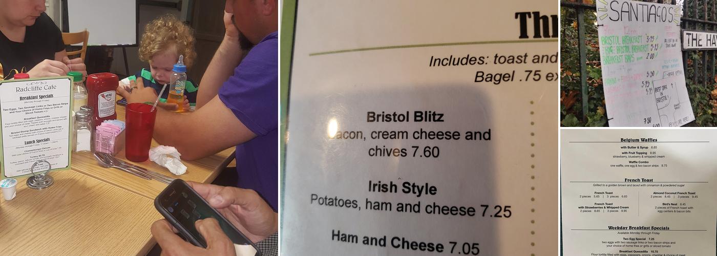 Radcliffe Cafe Menu