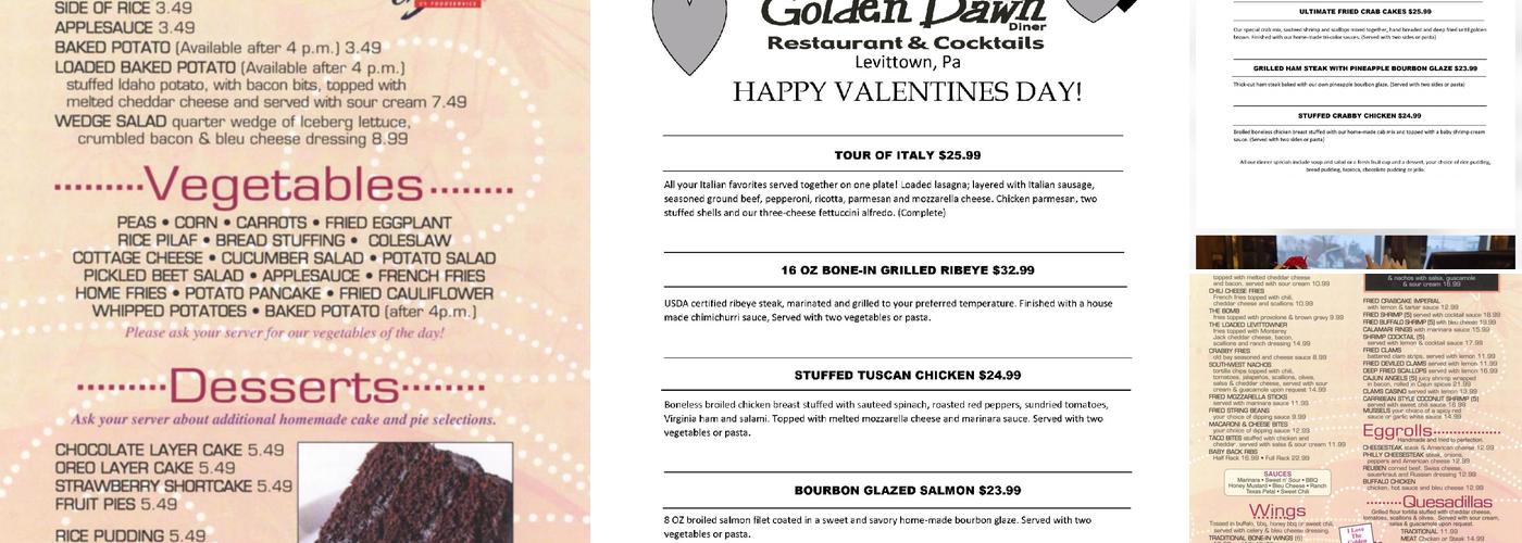 Golden Dawn Menu