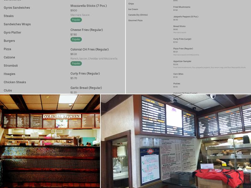 Colonial Kitchen Menu