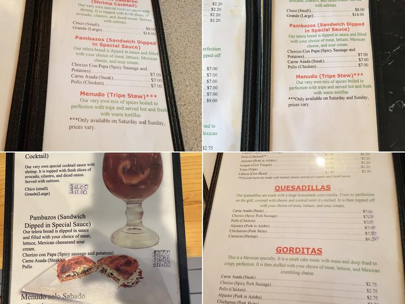 El Mexicano Menu