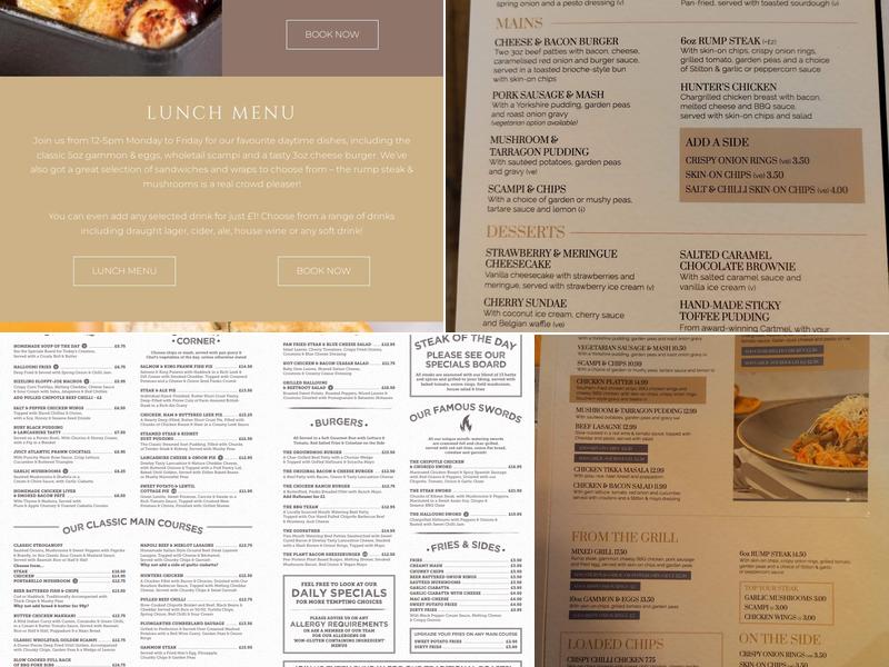 The Plough Menu