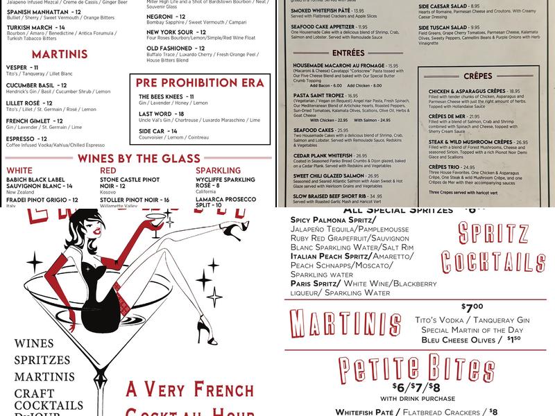 Victoria's Bistro & Cocktail Bar Menu