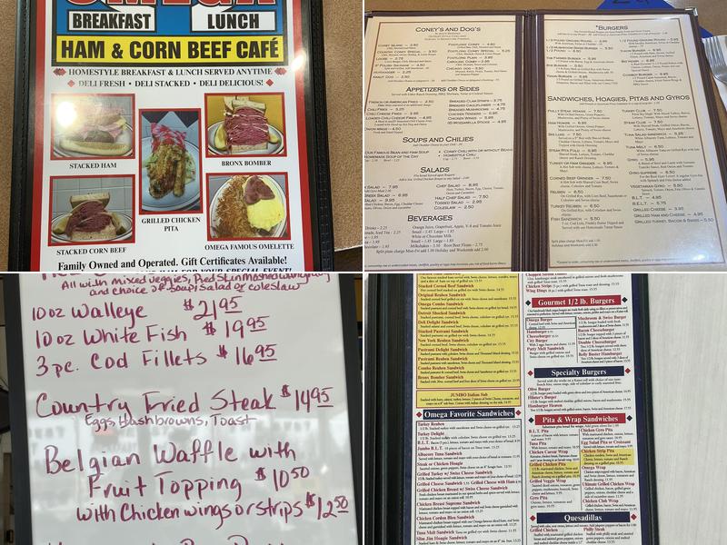 Omega Ham & Corned Beef Cafe Menu