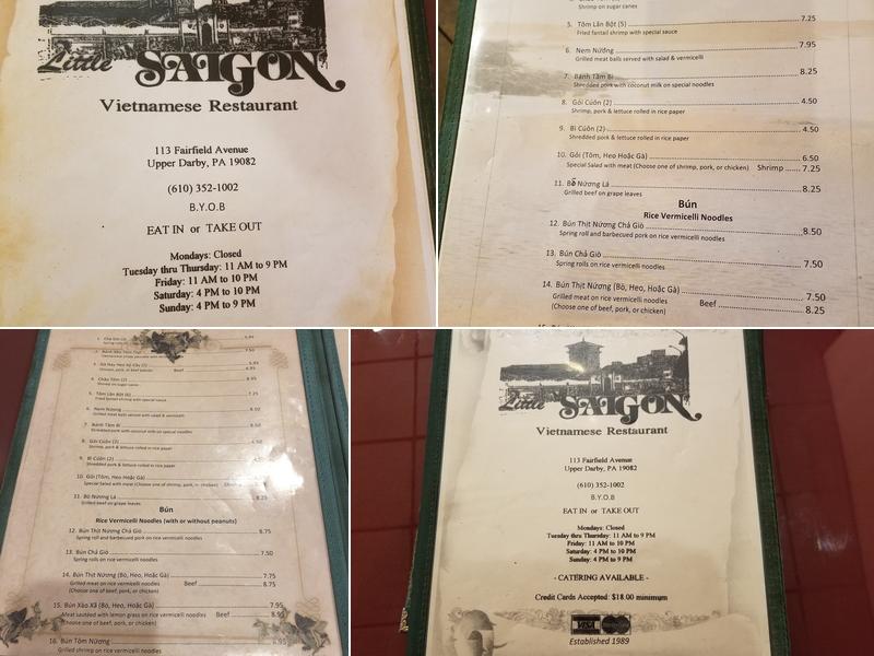 Little Saigon Menu