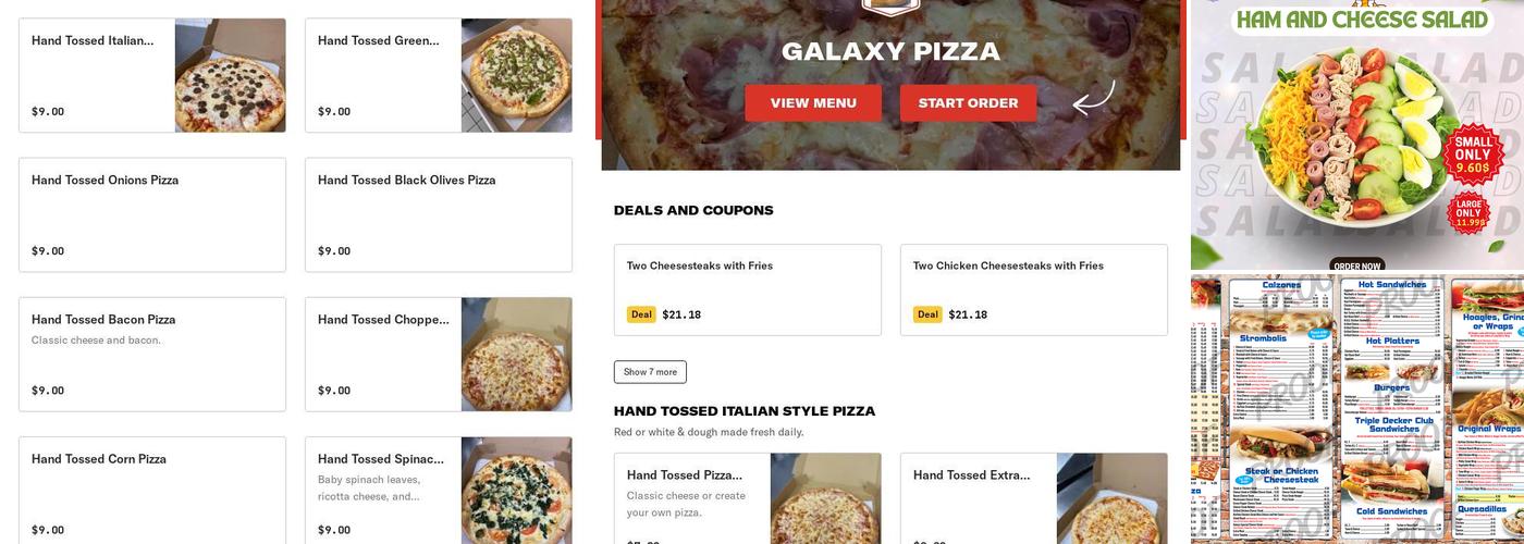 Galaxy Pizza Menu