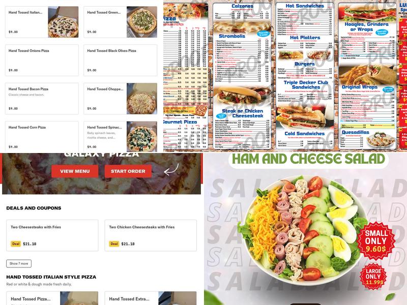 Galaxy Pizza Menu