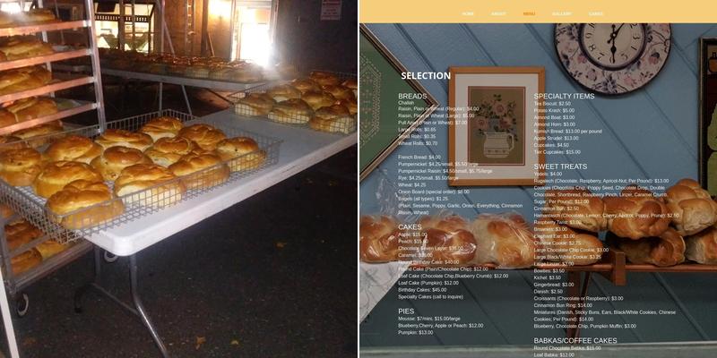 Roling's Bakery Menu