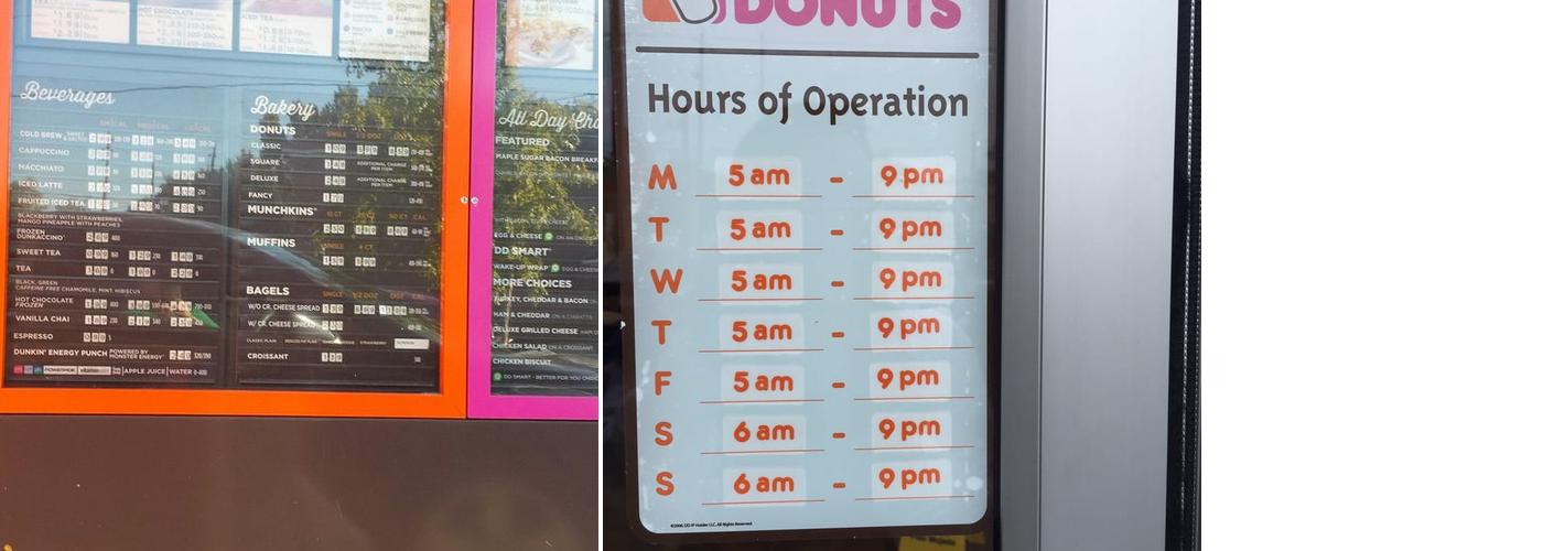 Dunkin' Menu