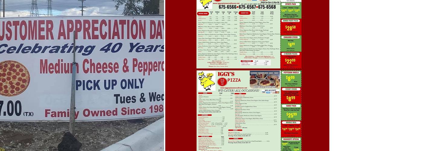 Iggy's Pizza Menu