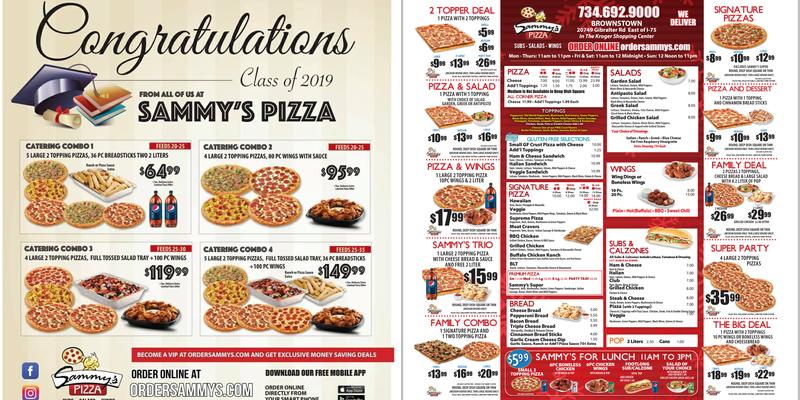 Sammy's Pizza Menu