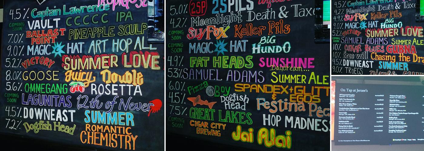 Jerzee's Sports Bar & Pizzaria Menu