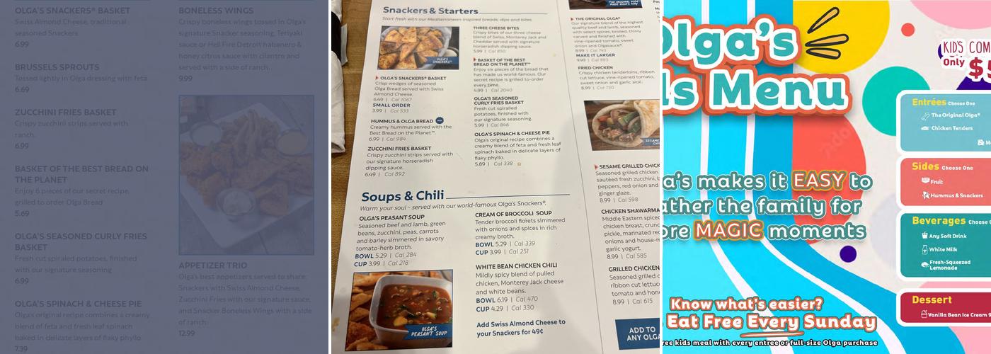 Olga's Kitchen Menu