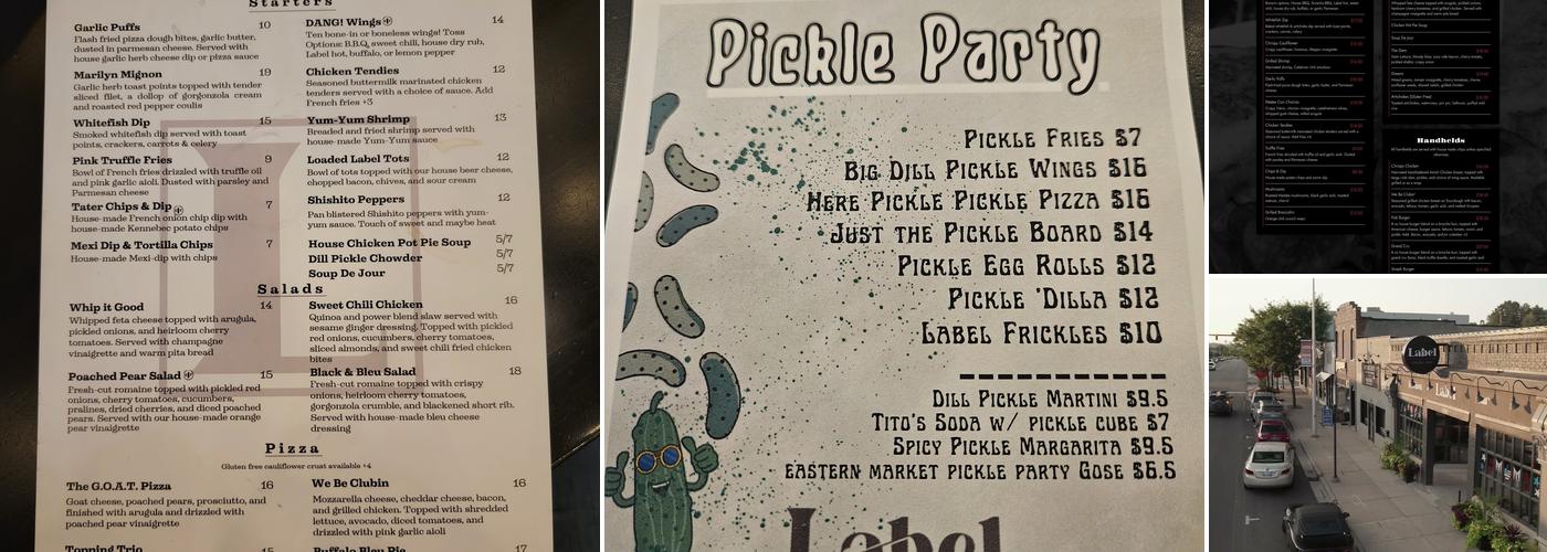 Label Kitchen + Bar Menu