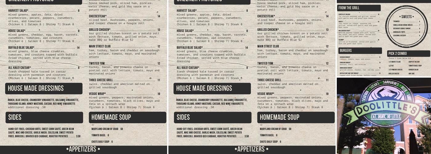 Doolittle's Menu