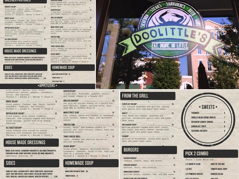 Doolittle's Menu