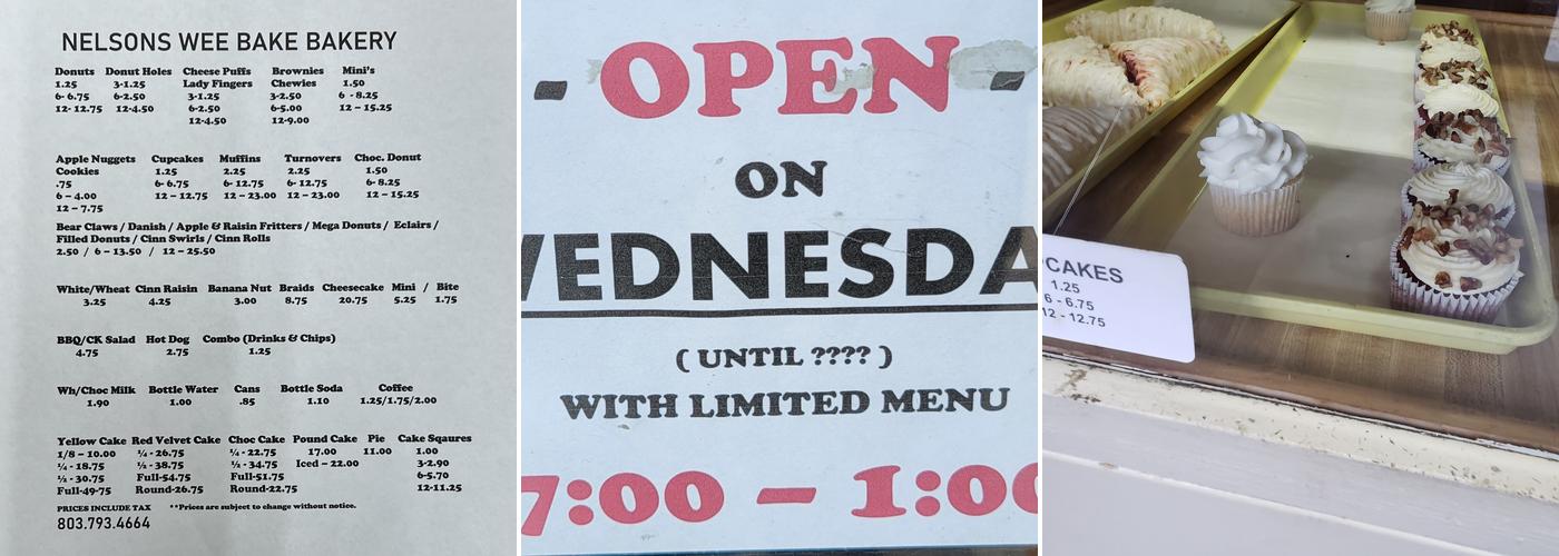 Wee Bake Bakery LLC Menu