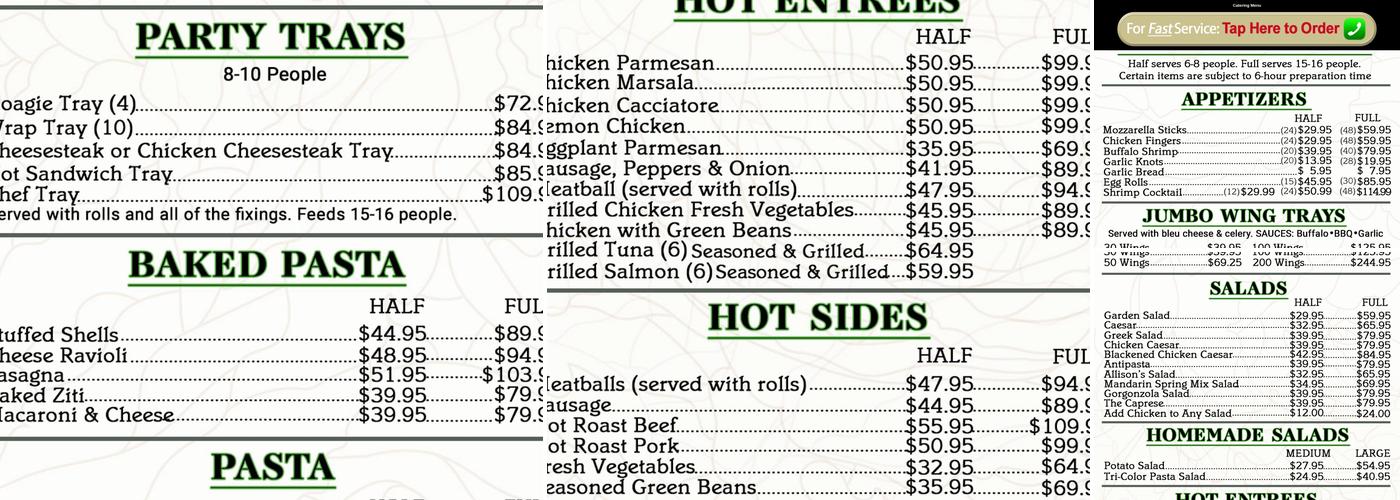 Gaetano's Steaks Menu