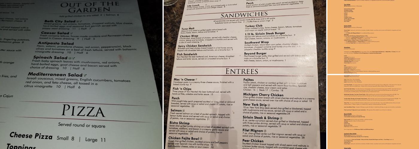 Bath City Bistro Menu