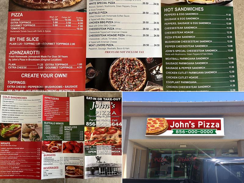 John's Pizza Menu