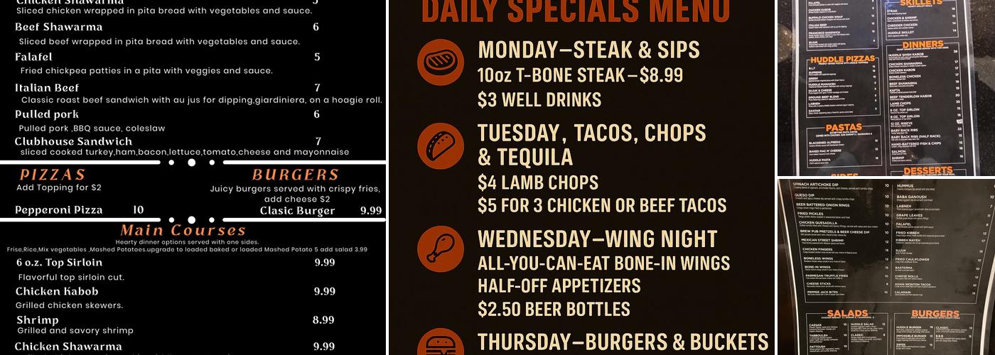 Gratiot Huddle Sports Bar & Grill Menu