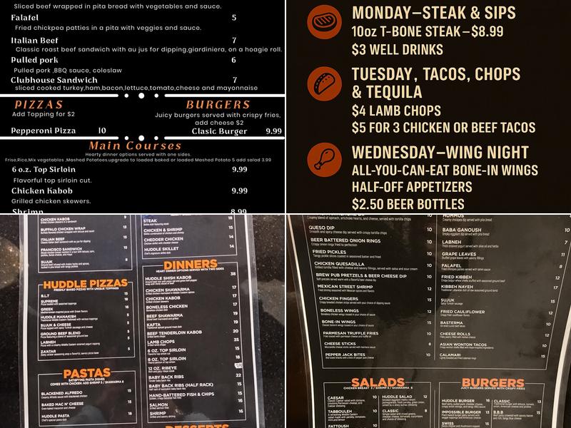 Gratiot Huddle Sports Bar & Grill Menu