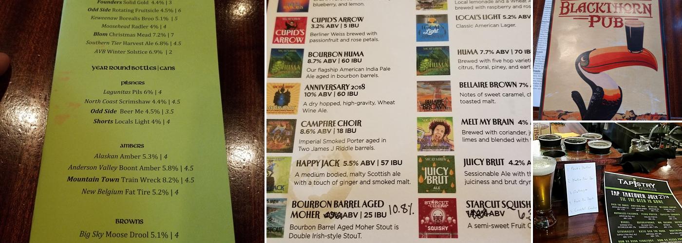 Blackthorn Pub Menu