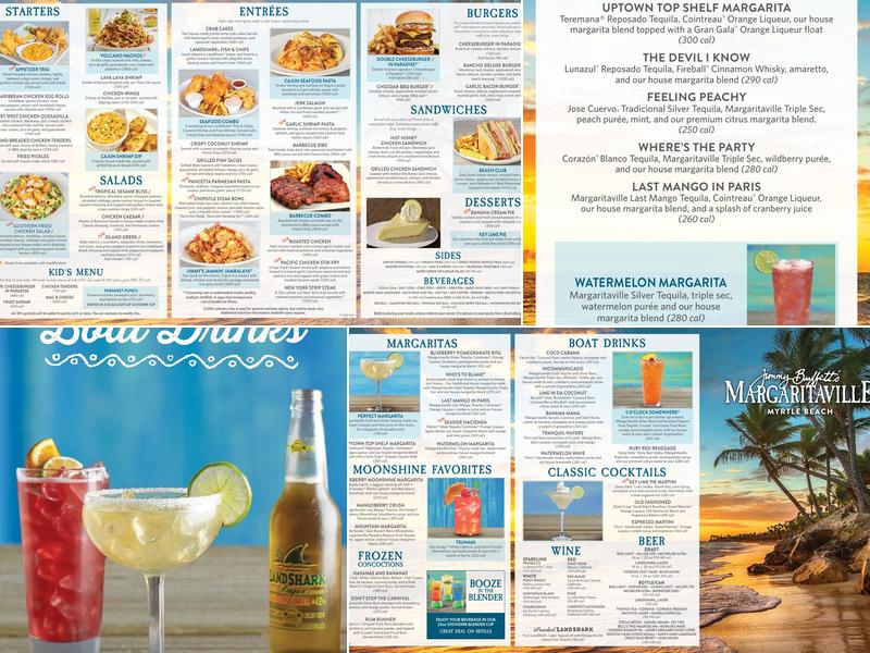 Margaritaville - Myrtle Beach Menu