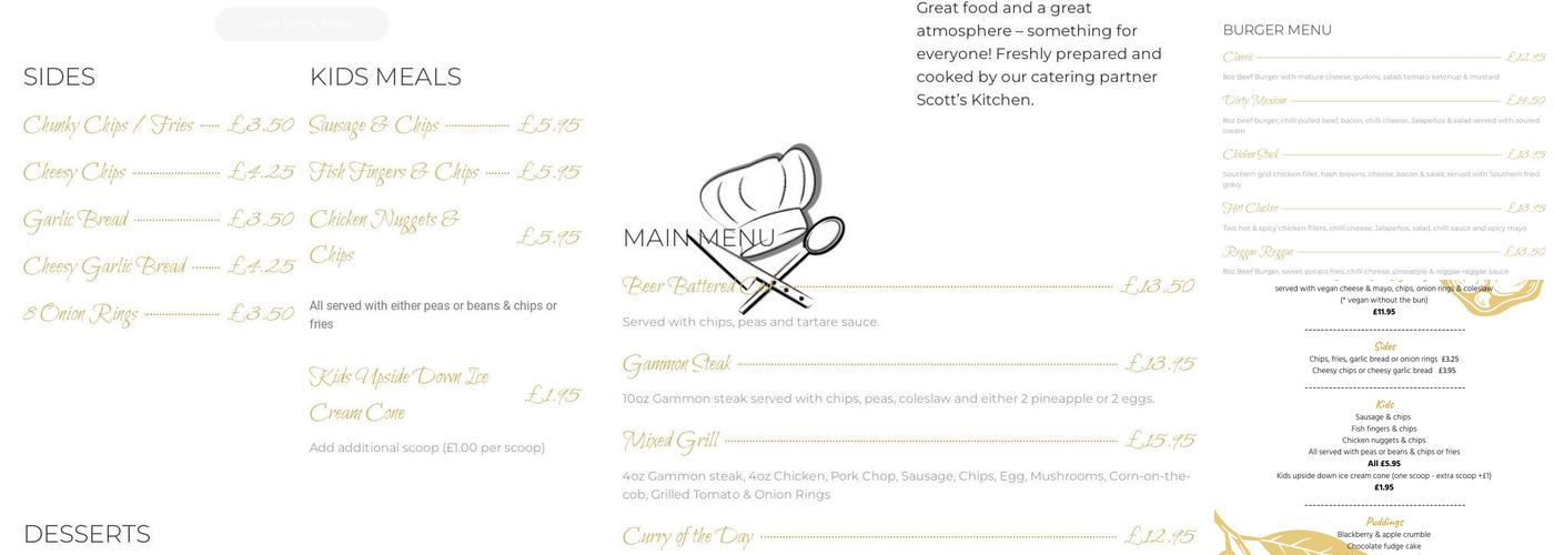 THE ROYAL STANDARD Menu