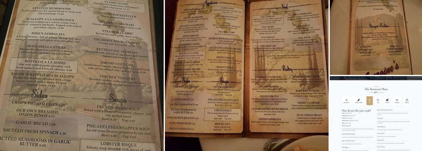 Georgine's Menu