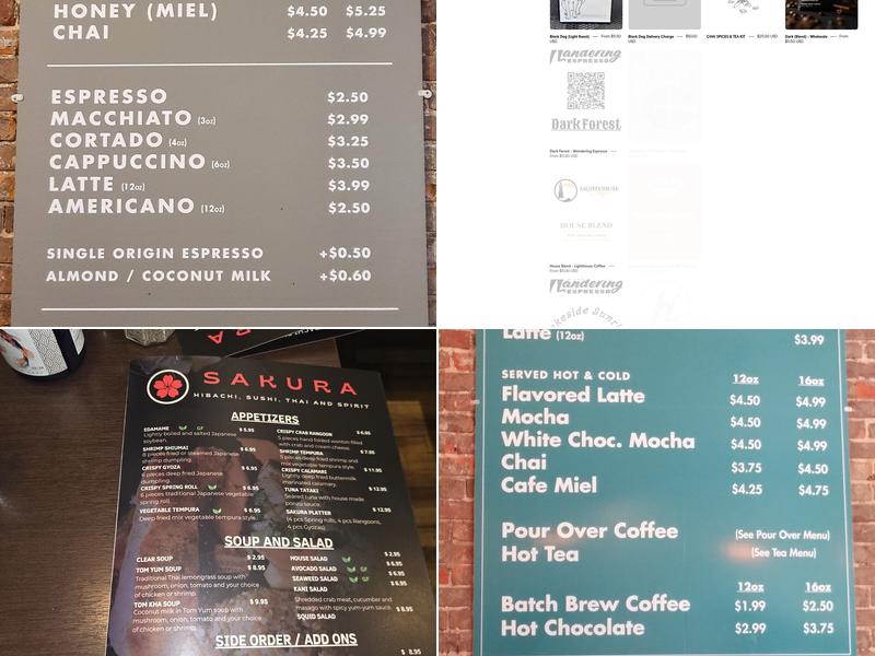 Foster Coffee Company Menu