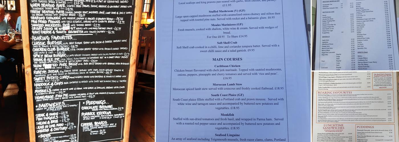 The Red Lion Menu