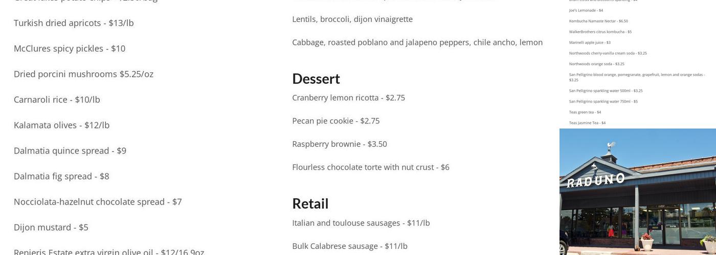 Raduno Menu