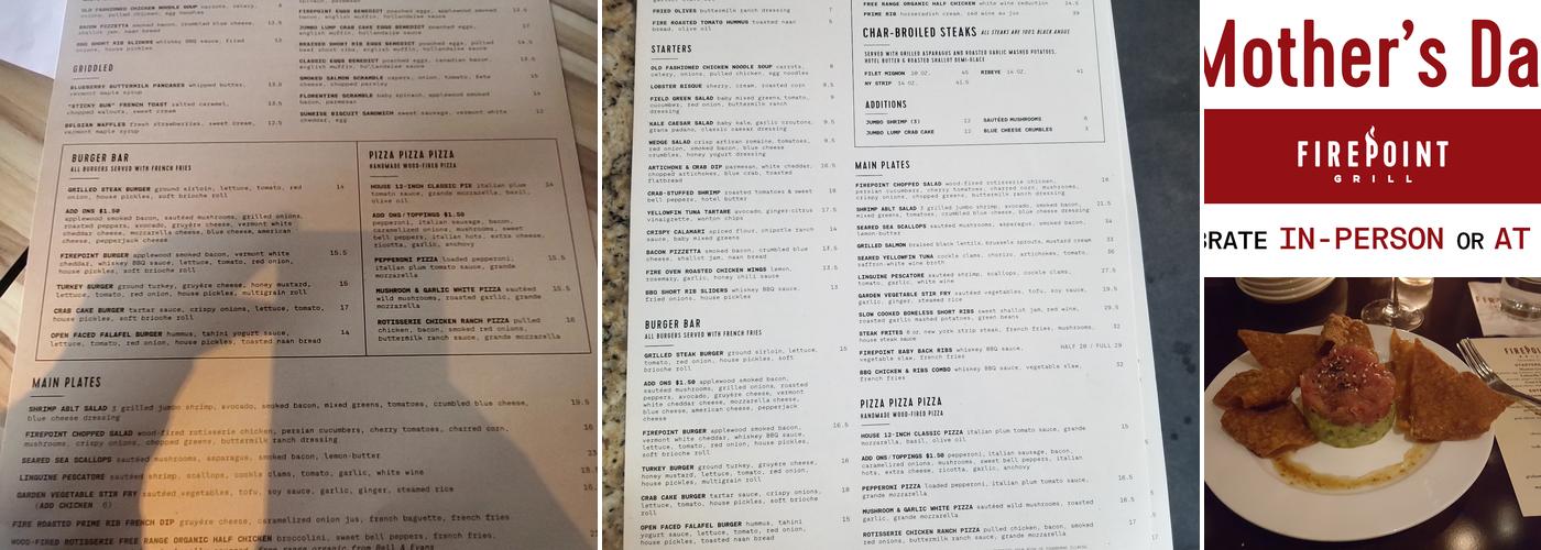 Firepoint Grill Menu