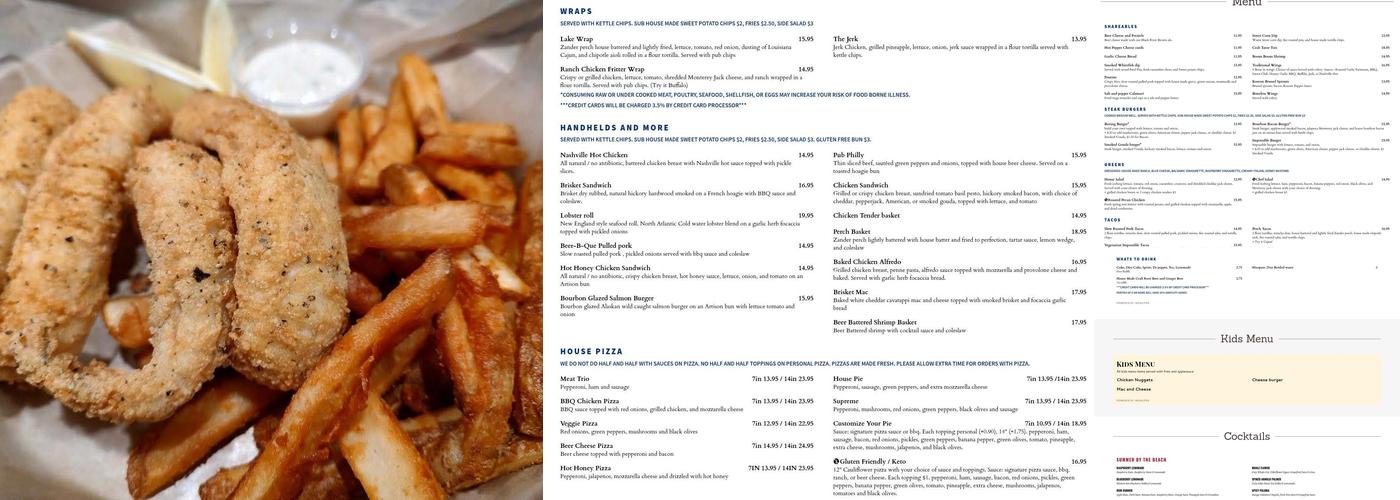 South Haven Brewpub Menu