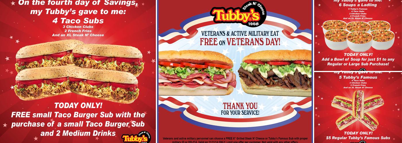 Tubby's Sub Shop Menu