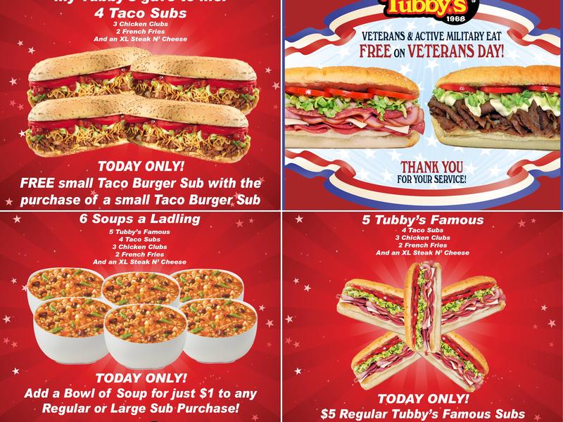 Tubby's Sub Shop Menu