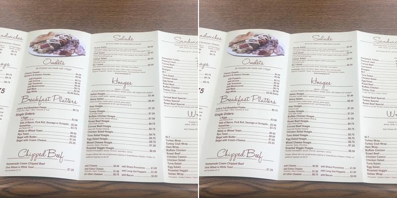 Julia's On the Go Menu