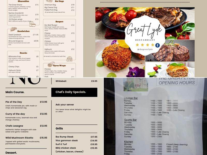 The Great Lyde Menu