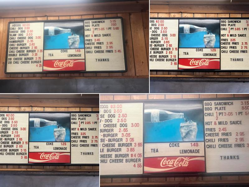 Cook's Lunchroom Menu